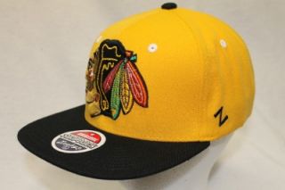 CHICAGO BLACKHAWKS NHL SNAPBACK HAT CAP REFRESH YELLOW/BLACK