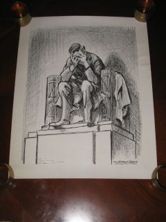 Bill Mauldin Weeping Lincoln 10 x 14 Signed Print   Lot#1
