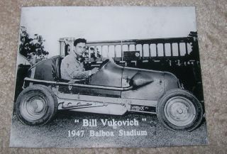 Bill Vukovich 1947 Balboa Stadium Photo Vuky Midget Racing