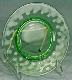 Heisey Glass Green Moongleam Punch Cup Set 4 Plate Yoeman 1186 Marked 