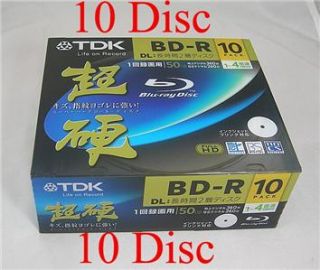 10 TDK Blank Blu Ray Discs 50GB BD R DL 4X Bluray