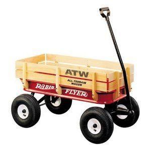 Radio Flyer 32S All Terrain Steel and Wood Wagon with Pneumatic Tires 