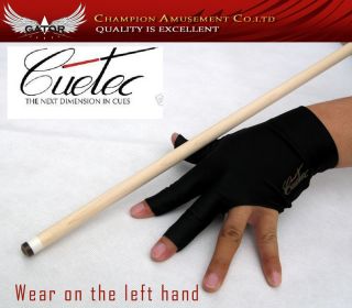 New Black Good Quality Cuetec Billiard Glove Pool Accessory Maple Cue 