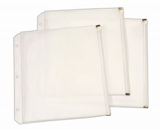 Cardinal Zippered Binder Pockets, 8.5 x 11 Inches, Clear, 3 per Pack 