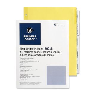 Business Source Ring Binder Index Divider BSN20068 5 x Tab 5 Tab s Set 