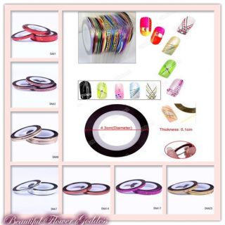 New 30 Colors Rolls Striping Tape Line Nail Art Decals Tips Decoration 