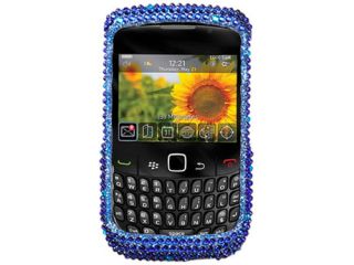 Bling Case Cover for Blackberry Curve 2 9300 9330 Flowers Pink Silver 