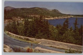 Postcard Acadia Park Bar Harbor from Ocean Drive Maine