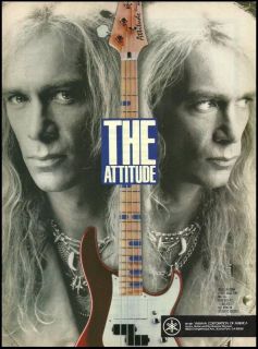 Mr Big Billy Sheehan 1991 Yamaha Attitude Bass Guitar Ad 8x11 