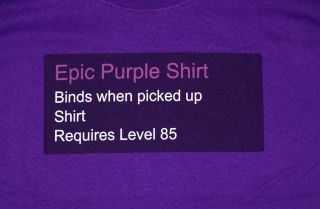   Purple Shirt World of Warcraft Blizzard Video Game T Shirt Tee