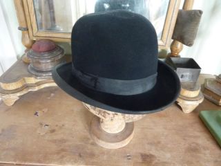 Vintage Black Bowler Hat Supremus Guildhall Headwear