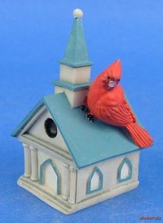 Lenox Miniature Birdhouse Thimble Cardinal Bird Church