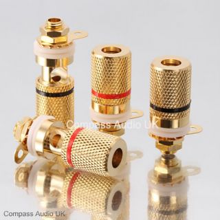 These 4mm gold plated binding posts were developed for use with high 