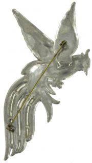 1930s Rhinestone Sparrow Phoenix Bird Pin Brooch