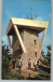 Postcard MT Mitchell Observation Tower North Carolina