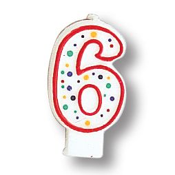 Number Six 6th Birthday Candle Party Supplies