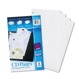   Sided CD Organizer Sheets for Three Ring Binder, 5/Pack, PK   AVE75263