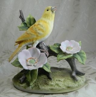 Vintage Porcelain Bird Figurine Andrea by Sadek Canary