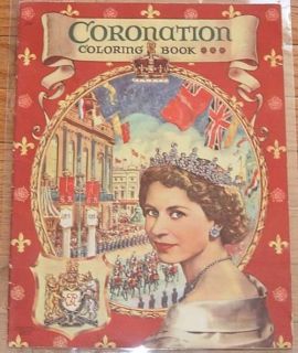 Vintage Coronation Coloring Book 1953 Queen Elizabeth 2