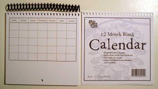 6x6 blank spiral 12 month calendar kit brand new what a unique idea 