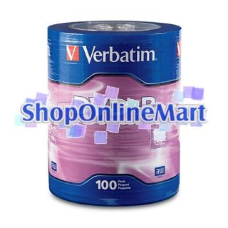 100 Verbatim DVD R 16x Silver Branded Blank Media 96526