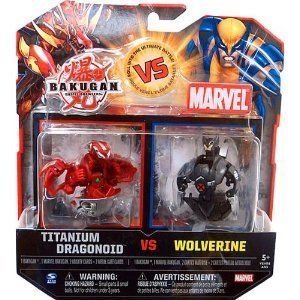    Marvel Bakugan Battle Brawlers TITANIUM DRAGONOID vs WOLVERINE Black