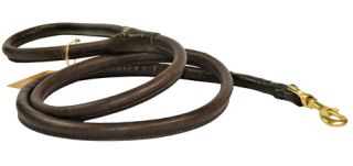 Tamed Beauty Rounded Leather Leash Brass Snap