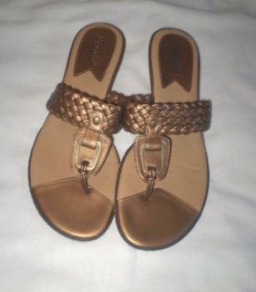 Bjorndal Bronze Higgins 214179 Thong Braided Flat Sandals Shoes 8 5 8 