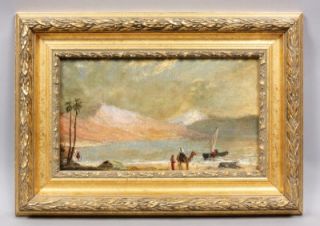 Antique American Listed Orientalist Landscape Camel William Gifford 