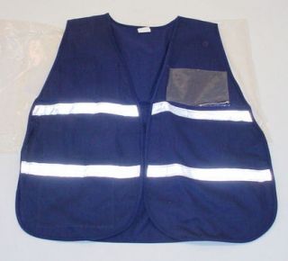 LOT OF 59 MCR SAFETY VESTS BLUE WITH SILVER REFLECTIVE STRIPS ICV203 