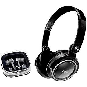 Coby CV215 Bass Stereo Headphones Black For iPod  Players