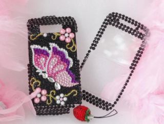 Bling Diamond Pearl Butterfly Hard Case for Nokia E71