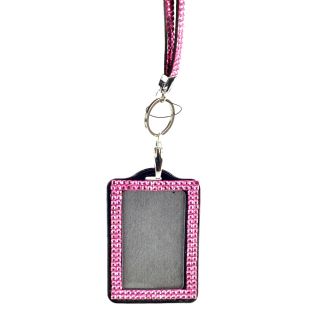 Rhinestone /Crystal / Bling Lanyard Office ID Badge Holder Pink
