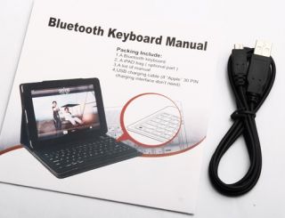 Purple Bluetooth Wireless Keyboard with Leather Case Stand Cover iPad 