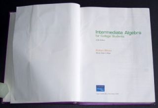 Fifth Edition with DISC ** BLITZER INTERMEDIATE ALGEBRA **Acceptable 