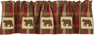 This is a  for the River Falls Bear plaid window valance.