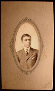 Antique Photo Man Name Benjamin Frey Age 23 by Shaver Chelsea Michigan 