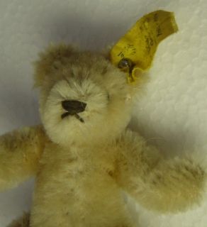 Lovely Vintage Miniature Steiff Mohair Original Teddy Bear with Button 