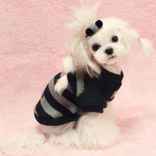 Sweater Stripe Dog Clothes Pet Knit T Shirt Puppy Zzang