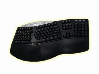   Pro USB Ergonomic Contoured Multimedia Keyboard w 8 Hot Keys Black
