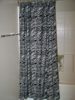 Black White Zebra Print Shower Shower Curtain