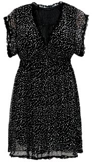 Ladies Plus Size Black & White Polka Dot Lace Trim Detail Dress #595