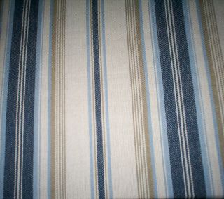 Denim Stripe Cotton Fabric Shower Curtain Winchester Home 72 DK Blue 