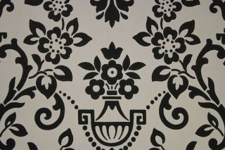Black and White Damask Victorian Vintage Wallpaper