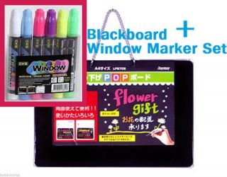 Window Fluorescent Marker and Pop Blackboard Set 