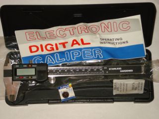 Electronic Digital Caliper Stanless Hardened New w Battery Manual Case 
