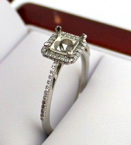 Blue Nile Halo Diamond Platinum Engagement Ring Setting $2 500