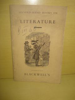 Second Hand Books on Literature Catalogue BlackwellS