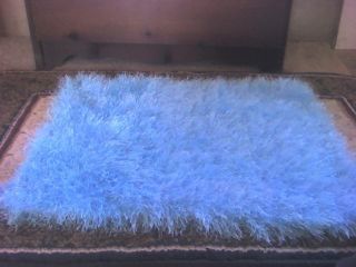  Sky Blue Soft Fuzzy Handmade Dog Cat Bed