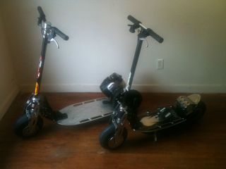 bladez moby 33cc GAS and a XTR comp 450watt electric scooter w battery 